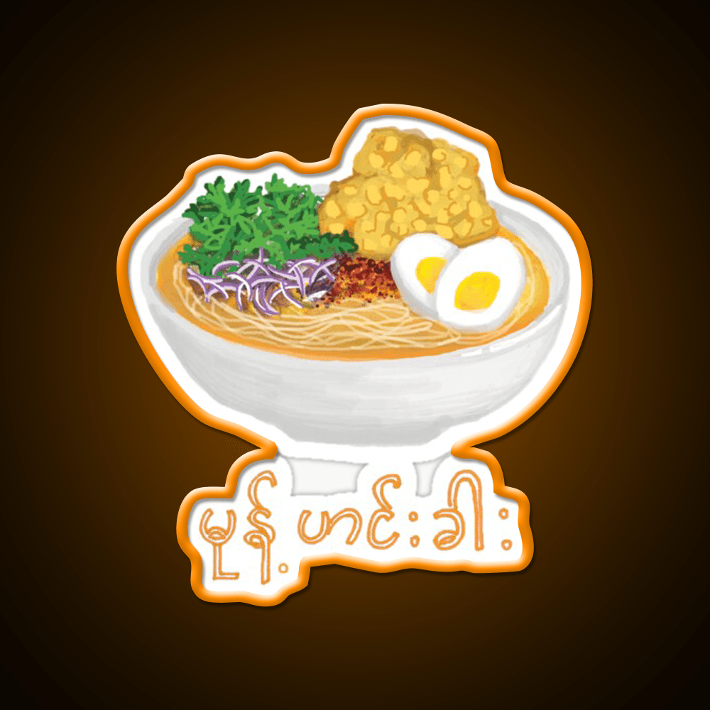 Burmese Food Mohinga Snack Food Led Neon Sign 1 Rgb Color - Shineneon
