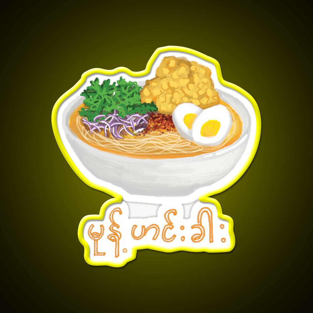 Burmese Food Mohinga Snack Food Led Neon Sign 1 Rgb Color - Shineneon