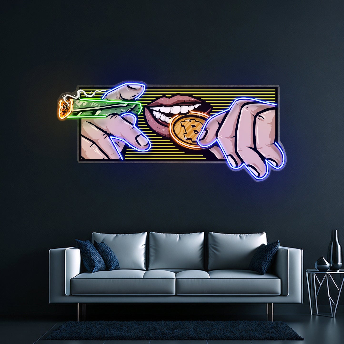 Burn Money With Bitcoin Led Neon Sign Light Custom Led Signs