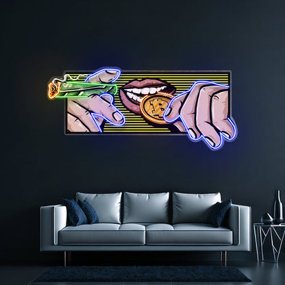 Burn Money With Bitcoin Led Neon Sign Light Custom Led Signs