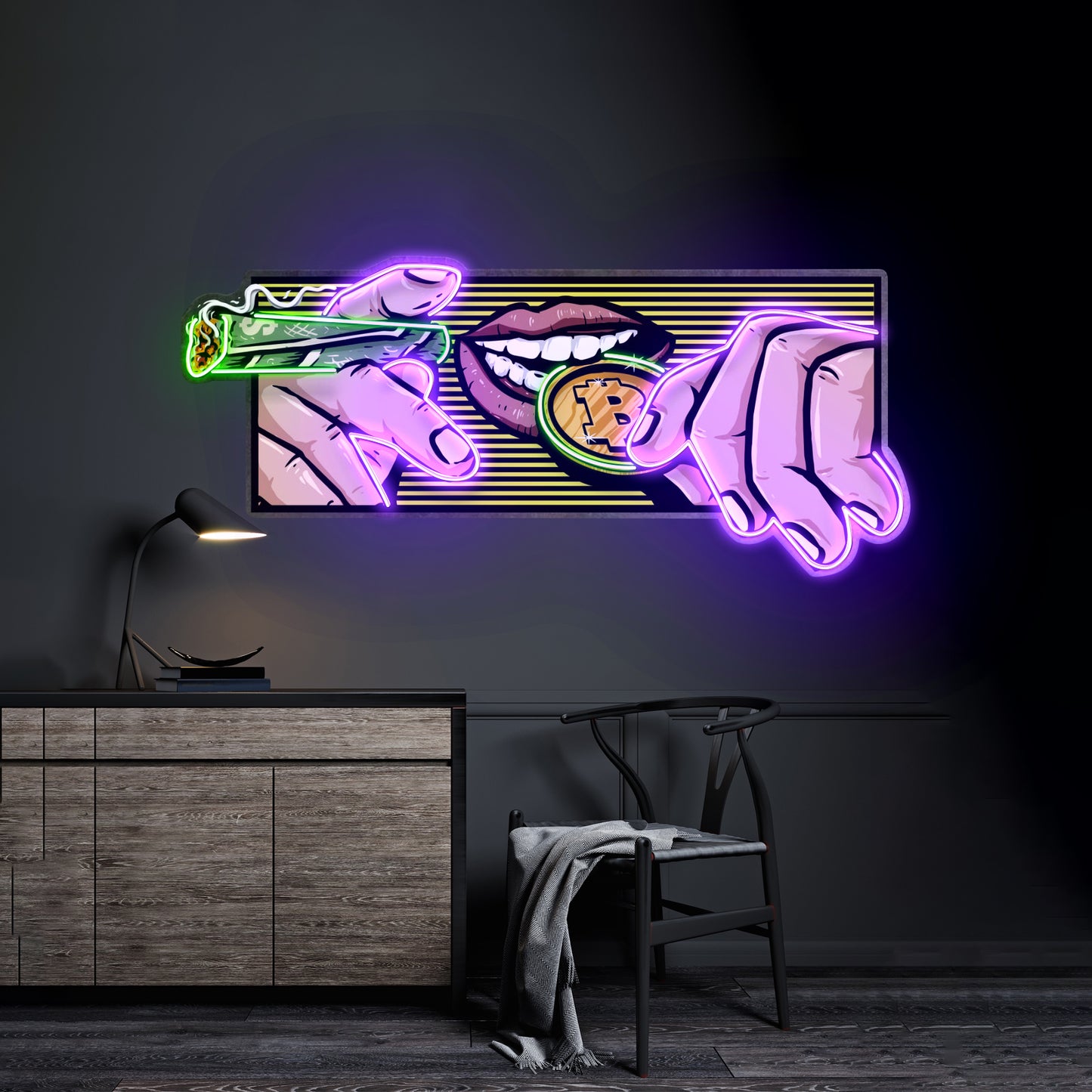 Burn Money With Bitcoin Led Neon Sign Light Custom Led Signs