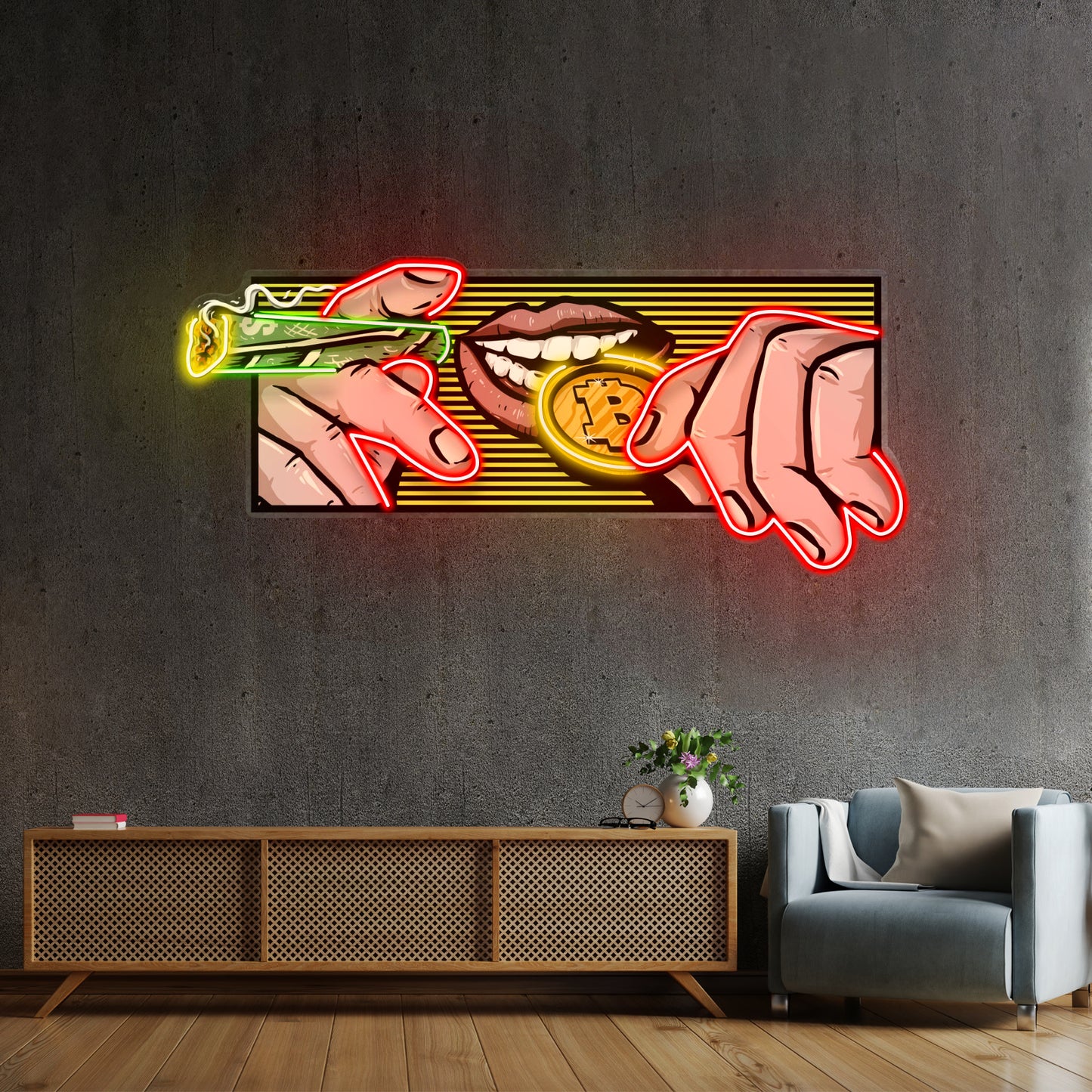 Burn Money With Bitcoin Led Neon Sign Light Custom Led Signs