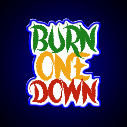 Burn One Down Hemp Inspired Green Leaf Led Neon Sign Rgb Color - LED neon sign view 5