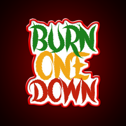 Burn One Down Hemp Inspired Green Leaf Led Neon Sign Rgb Color - LED neon sign view 10