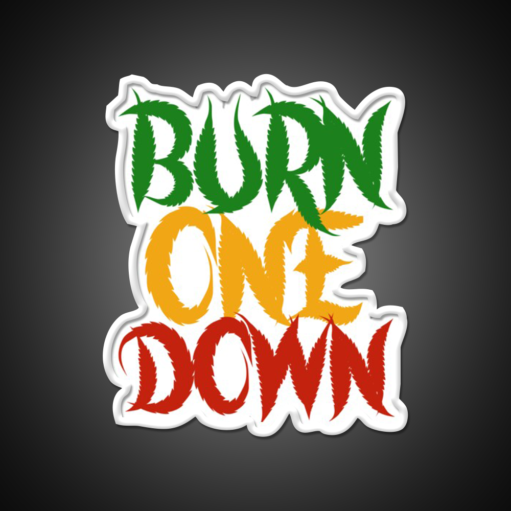 Burn One Down Hemp Inspired Green Leaf Led Neon Sign Rgb Color - LED neon sign view 11