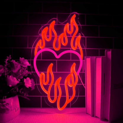 Burning Love Heart Neon Sign | Shineneon