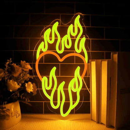 Burning Love Heart Neon Sign | Shineneon