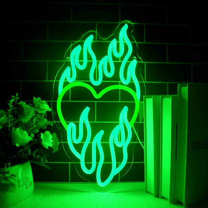 Burning Love Heart Neon Sign | Shineneon