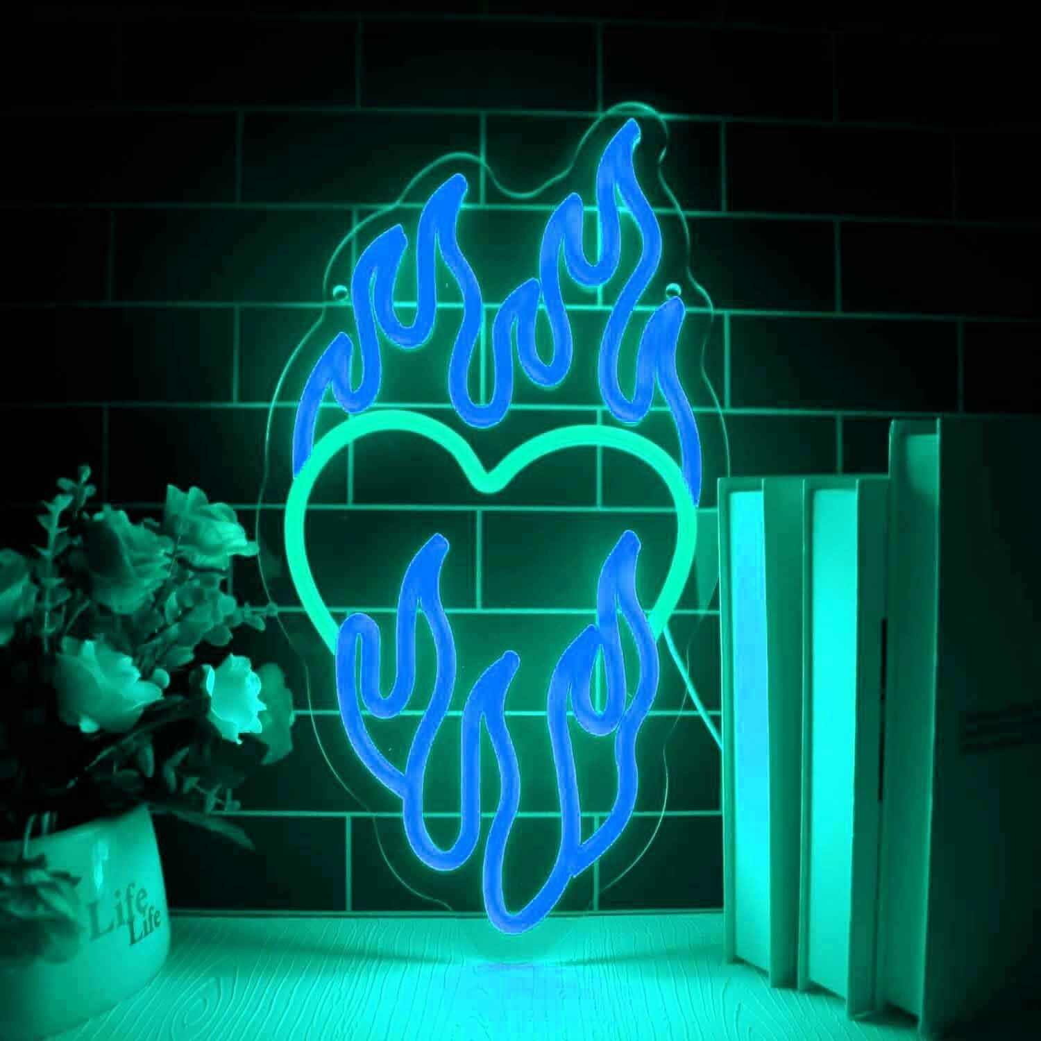 Burning Love Heart Neon Sign | Shineneon