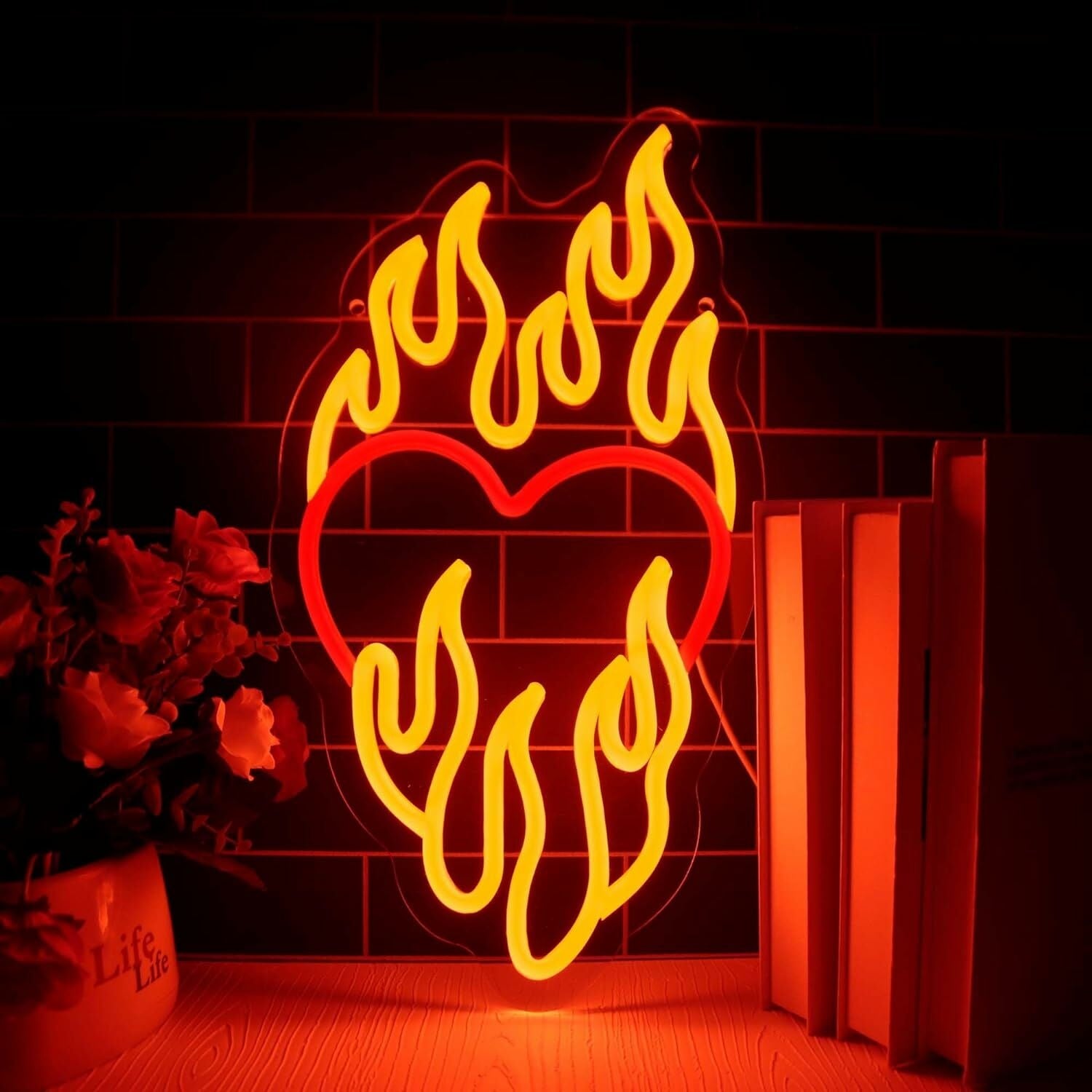 Burning Love Heart Neon Sign | Shineneon