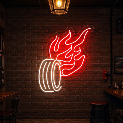 Burning Tire LED Neon Sign - Shineneon