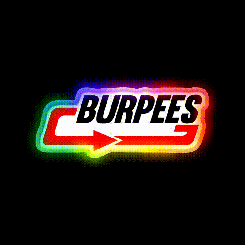 Burpees Gym Fitness Led Neon Sign Rgb Color