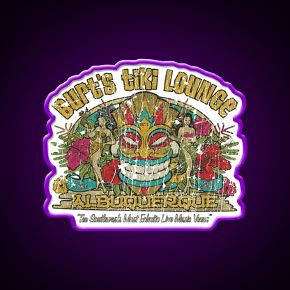Burts Tiki Lounge Cocktail Bar Decor Led Neon Sign Rgb Color - Shineneon