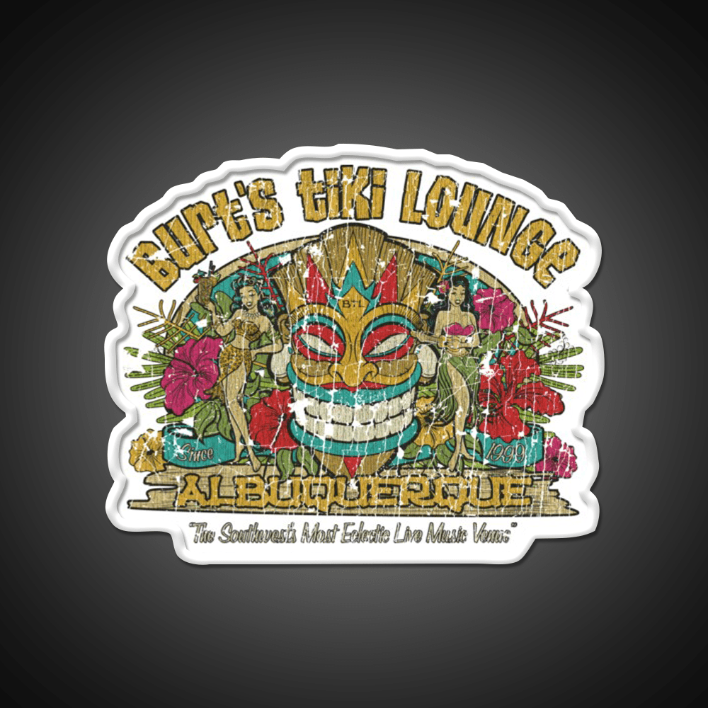 Burts Tiki Lounge Cocktail Bar Decor Led Neon Sign Rgb Color - Shineneon