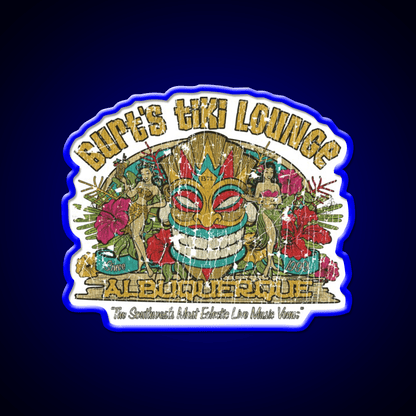 Burts Tiki Lounge Cocktail Bar Decor Led Neon Sign Rgb Color - Shineneon