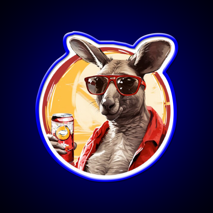 Bush Chook Chillin Aussie Kangaroo Mate Beer Bar Decor Led Neon Sign Rgb Color - LED neon sign view 5