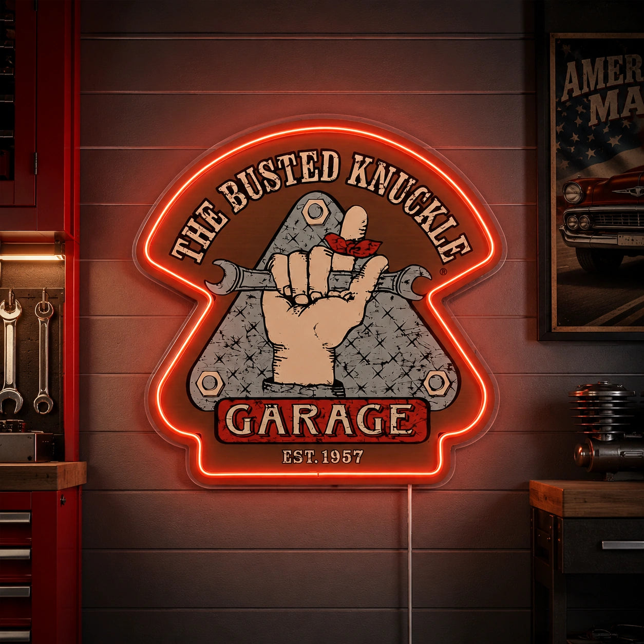 Busted Knuckle Garage Neon Sign LED Neon Sign high-converting product image