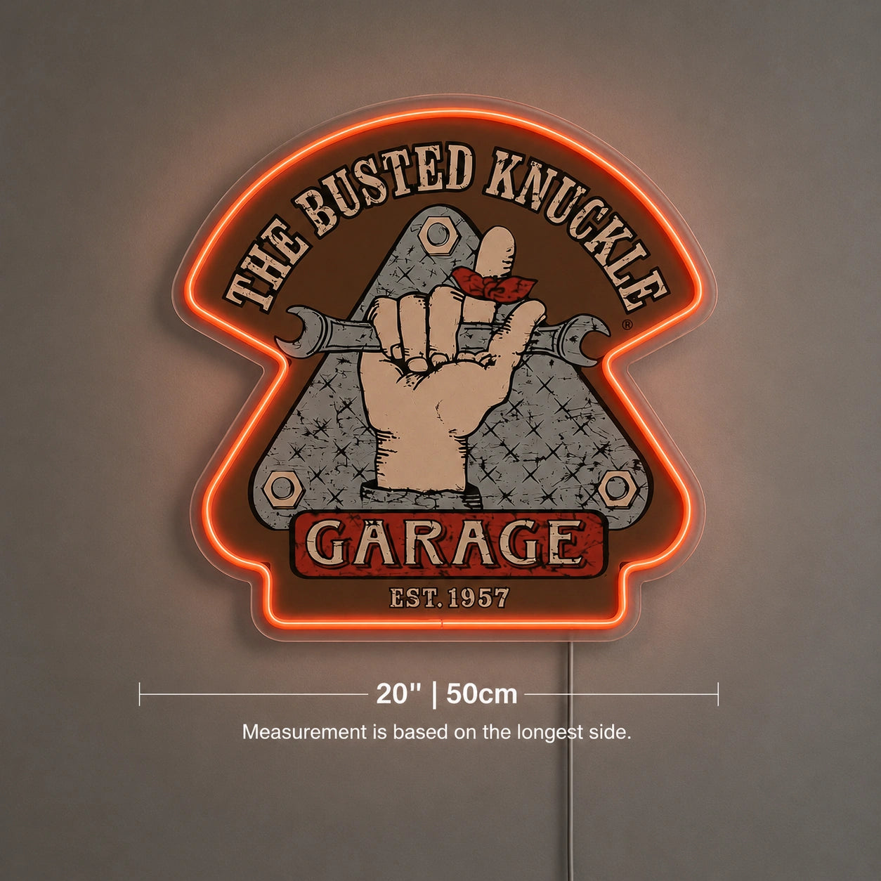 Busted Knuckle Garage Neon Sign LED Neon Sign size image