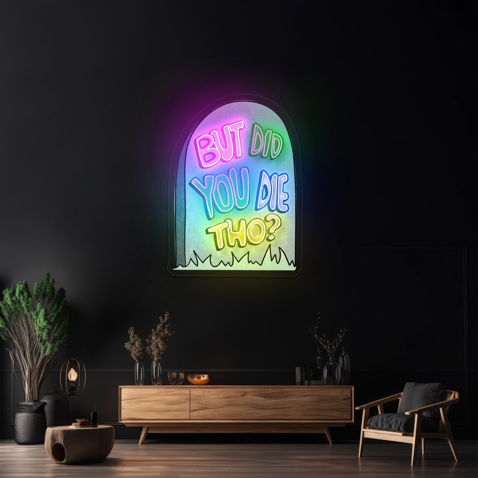 But Did You Die Tho Gravestone Sarcasm Neon Signs - Shineneon