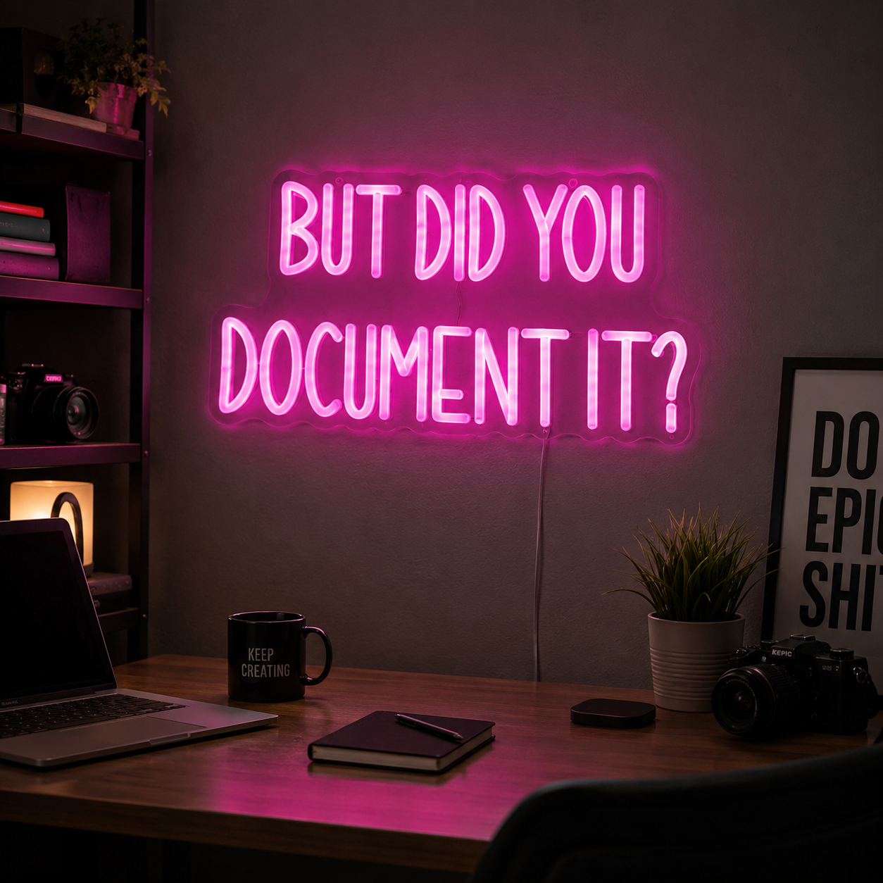 But Did You Document It LED Neon Sign - 03 Real Lifestyle Scene