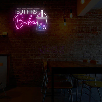 But First Boba Led Sign For Tea Enthusiasts | Shineneon