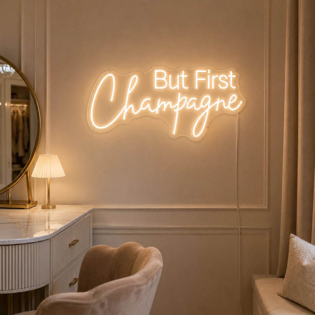 But First Champagne LED Neon Sign - Shineneon