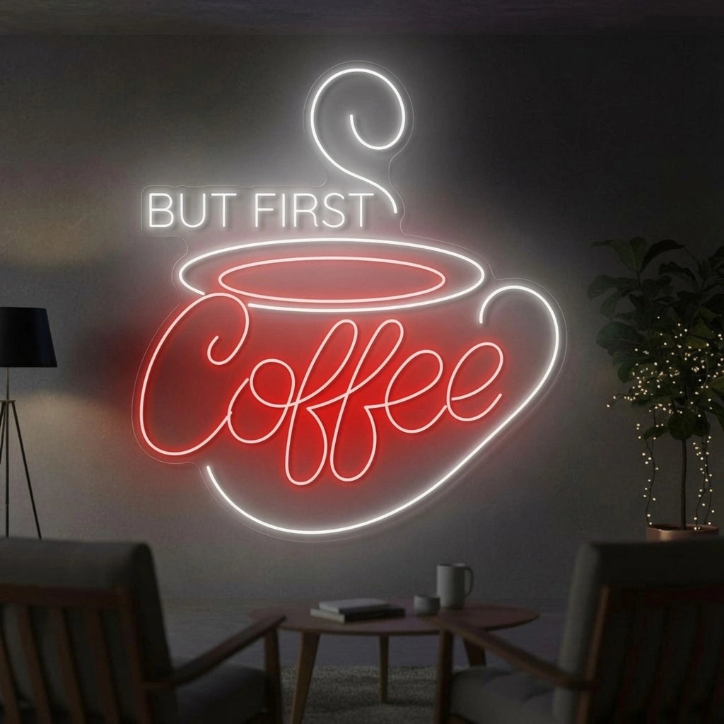 But First Coffee Bedroom Wall Decor LED Neon Sign - 01 Original Product Image
