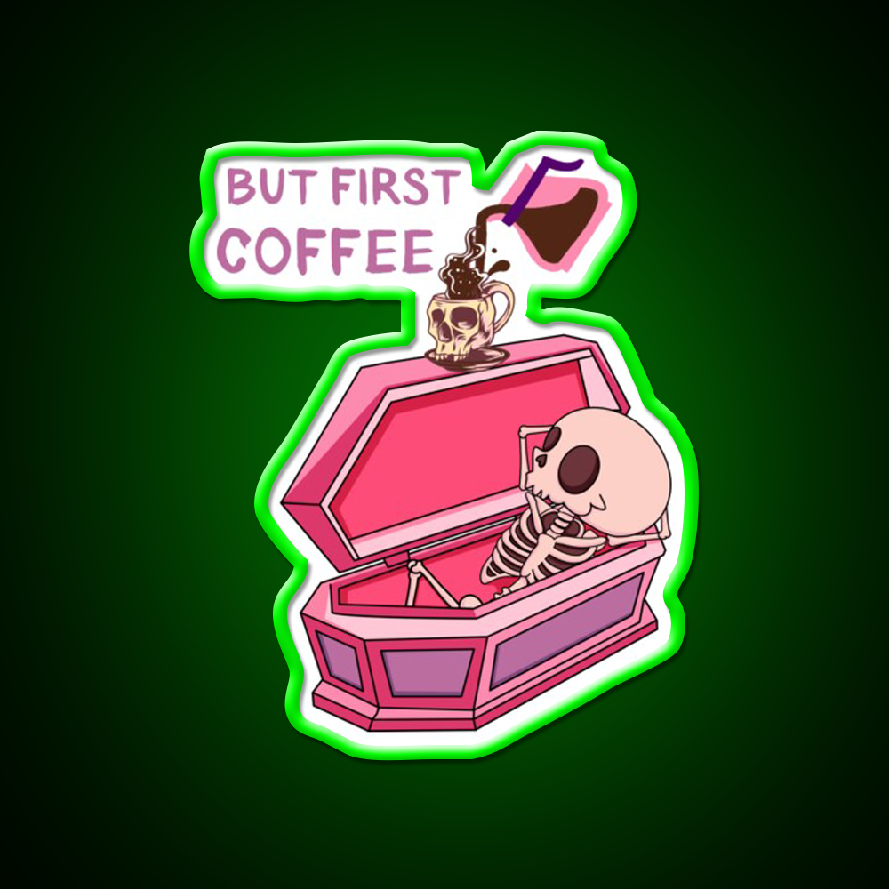 But First Coffee Cafe Led Neon Sign Espresso Bar Art Rgb Color