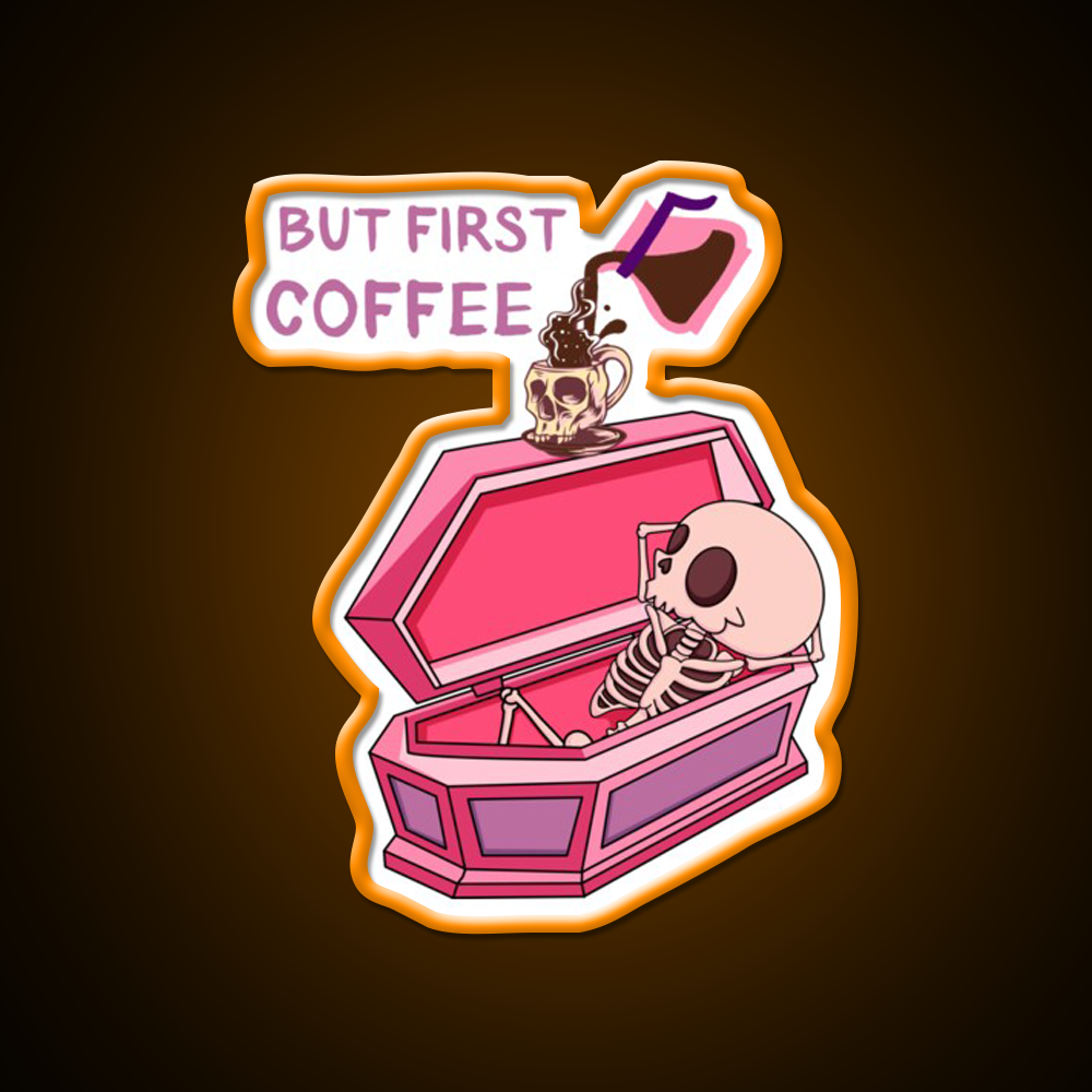 But First Coffee Cafe Led Neon Sign Espresso Bar Art Rgb Color