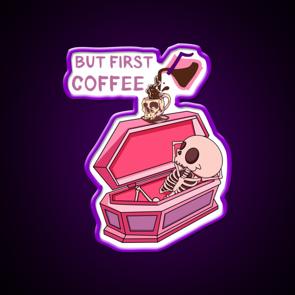 But First Coffee Cafe Led Neon Sign Espresso Bar Art Rgb Color