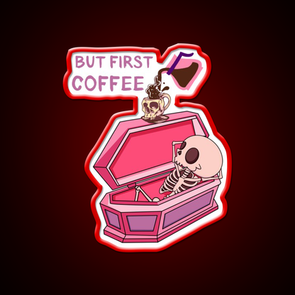 But First Coffee Cafe Led Neon Sign Espresso Bar Art Rgb Color