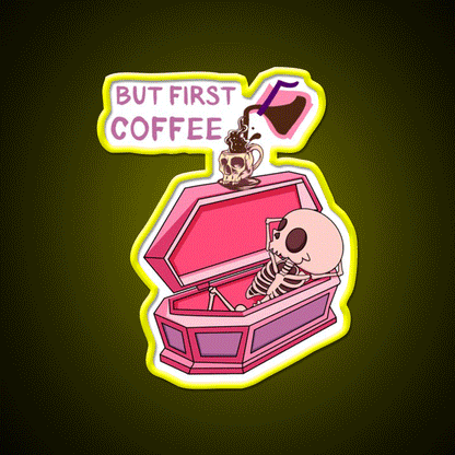 But First Coffee Cafe Led Neon Sign Espresso Bar Art Rgb Color