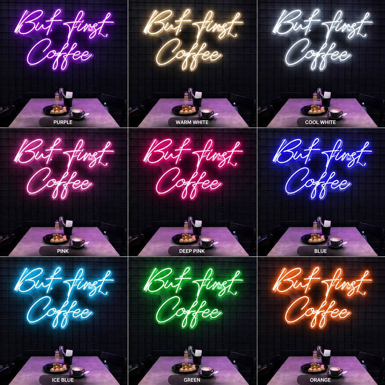 But First Coffee LED Neon Sign Home Decor - 05 Color Grid