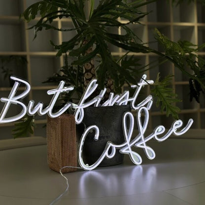 But First Coffee Led Neon Sign Wall Art For Kitchen Cafe Wall Decor | Shineneon