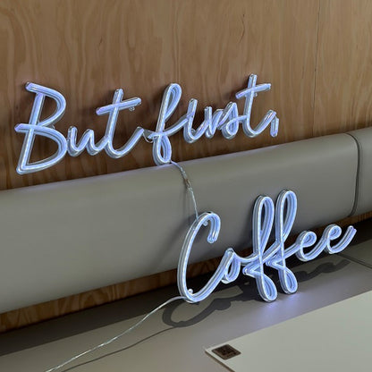 But First Coffee Led Neon Sign Wall Art For Kitchen Cafe Wall Decor | Shineneon
