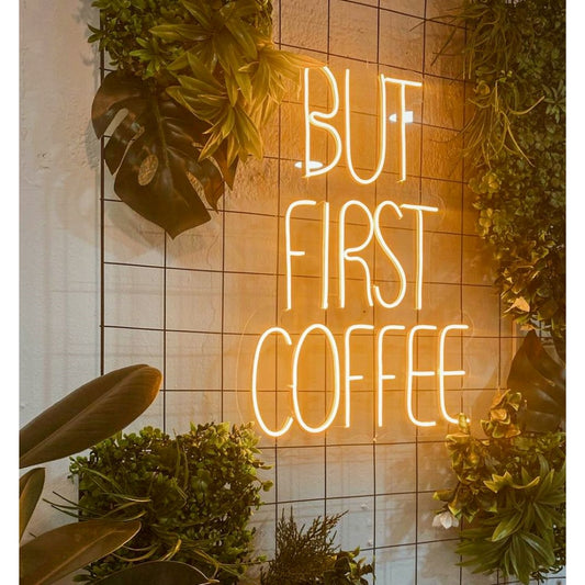 But First Coffee Led Sign Business Neon Signs Wall Art Decor