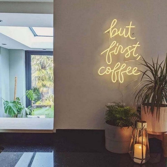 But First Coffee Led Sign Business Neon Signs Wall Decor