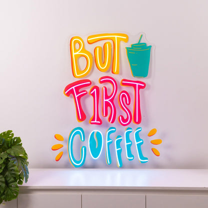 But First Coffee Mexican Skull Cactus Roses Uv Printed Led Neon Sign For Bar Decor | Shineneon