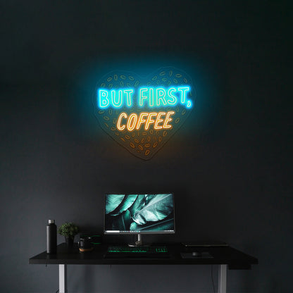 But First Coffee Neon Signs For Business Wall Art