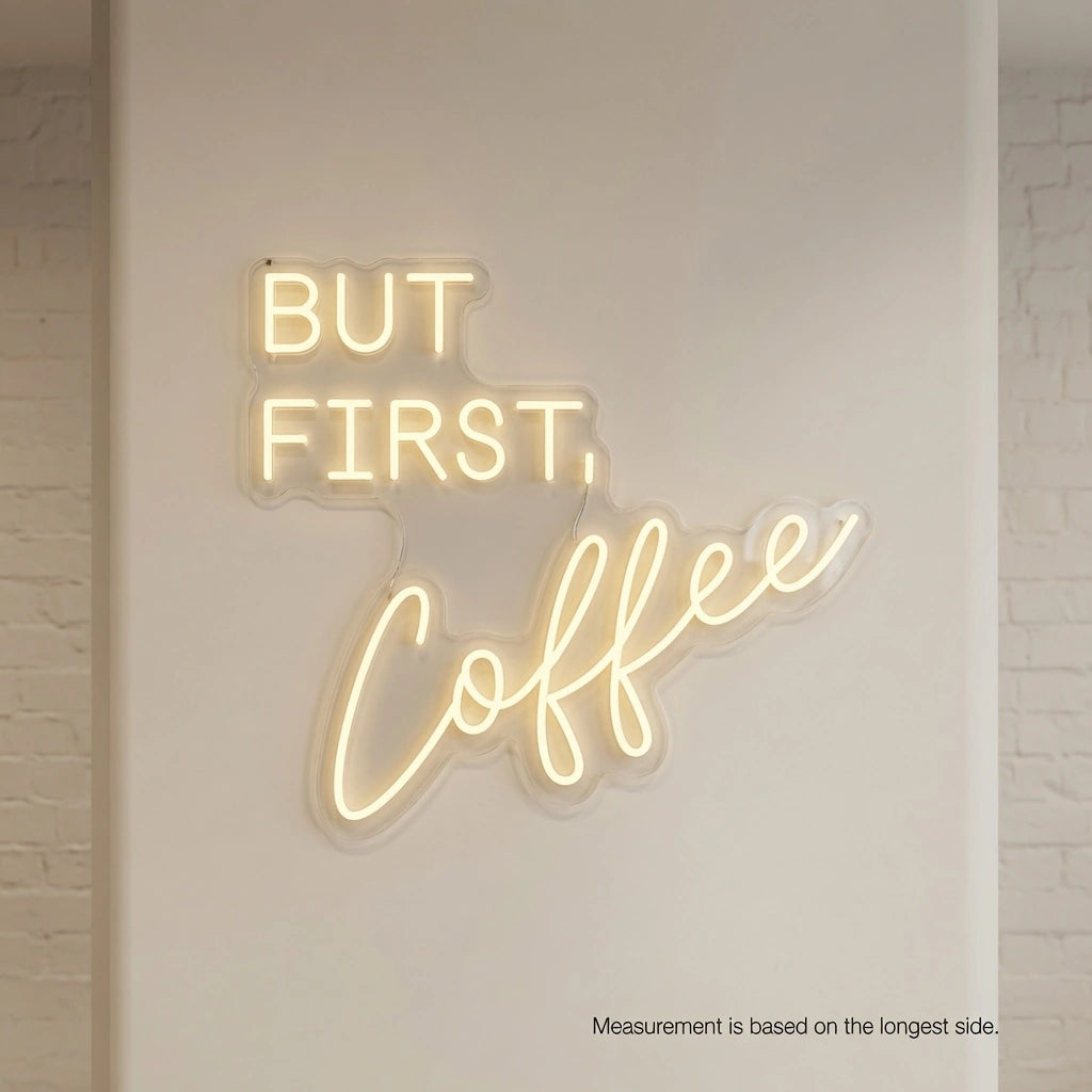 But First Coffee On A Brick Wall Decor LED Neon Sign - 04 Size Image