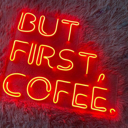 But First Coffee Red Led Neon Sign For Cafe Home Bar Decor | Shineneon