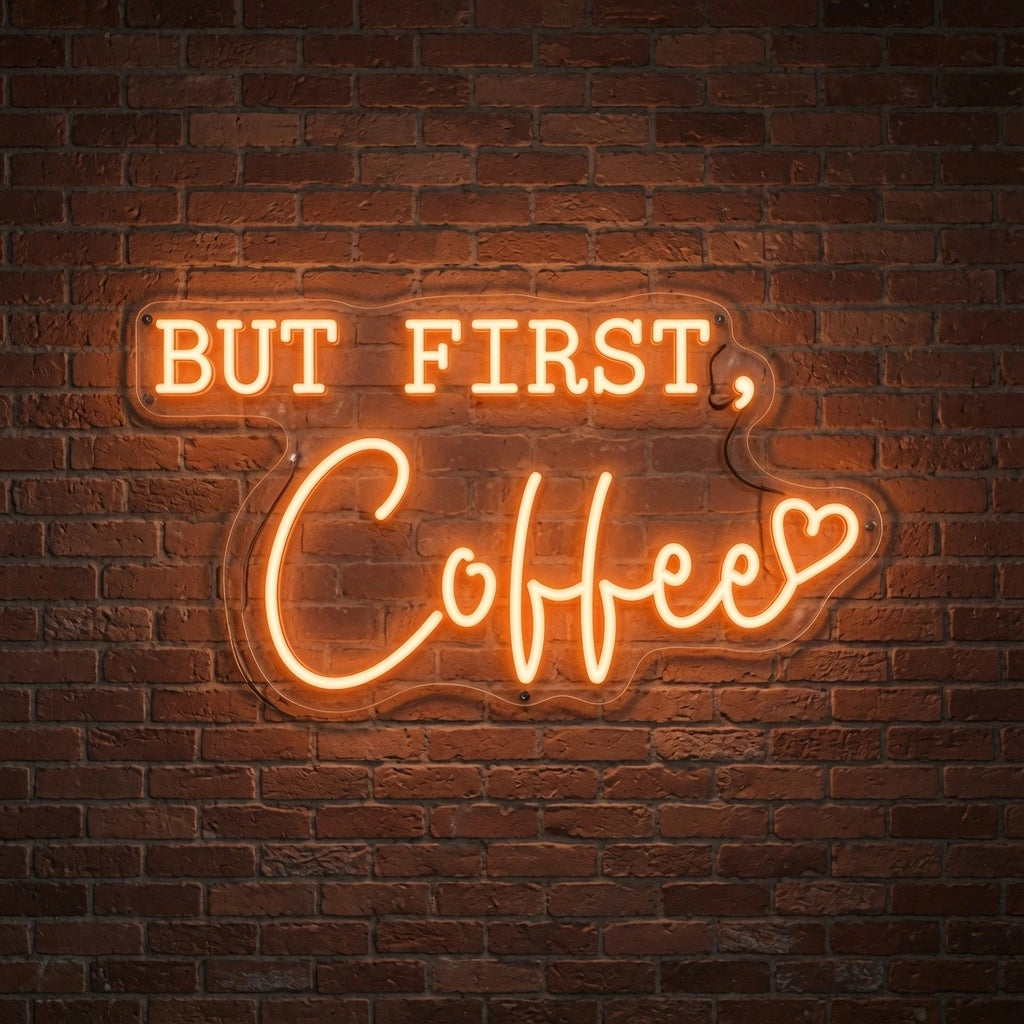 But First Coffee Room Wall Art LED Neon Sign - 01 Original Product Image