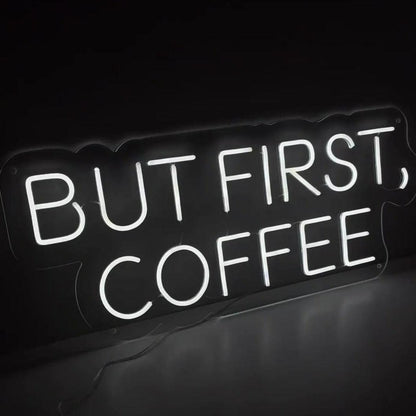 But First Coffee White Led Neon Sign For Cafe Home Decor | Shineneon