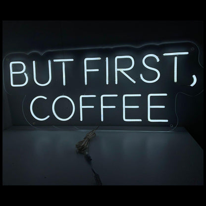 But First Coffee White Led Neon Sign For Cafe Home Decor | Shineneon