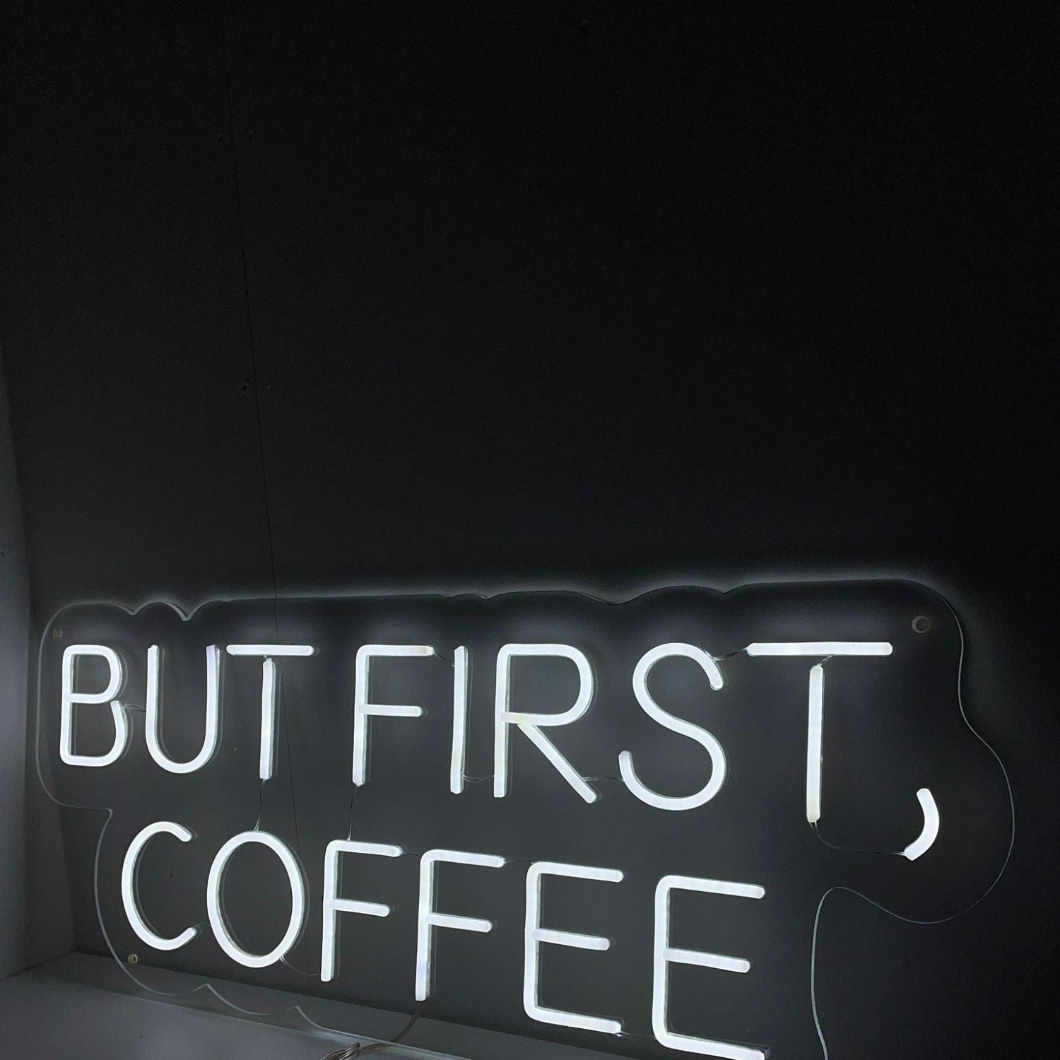 But First Coffee White Led Neon Sign For Cafe Home Decor | Shineneon