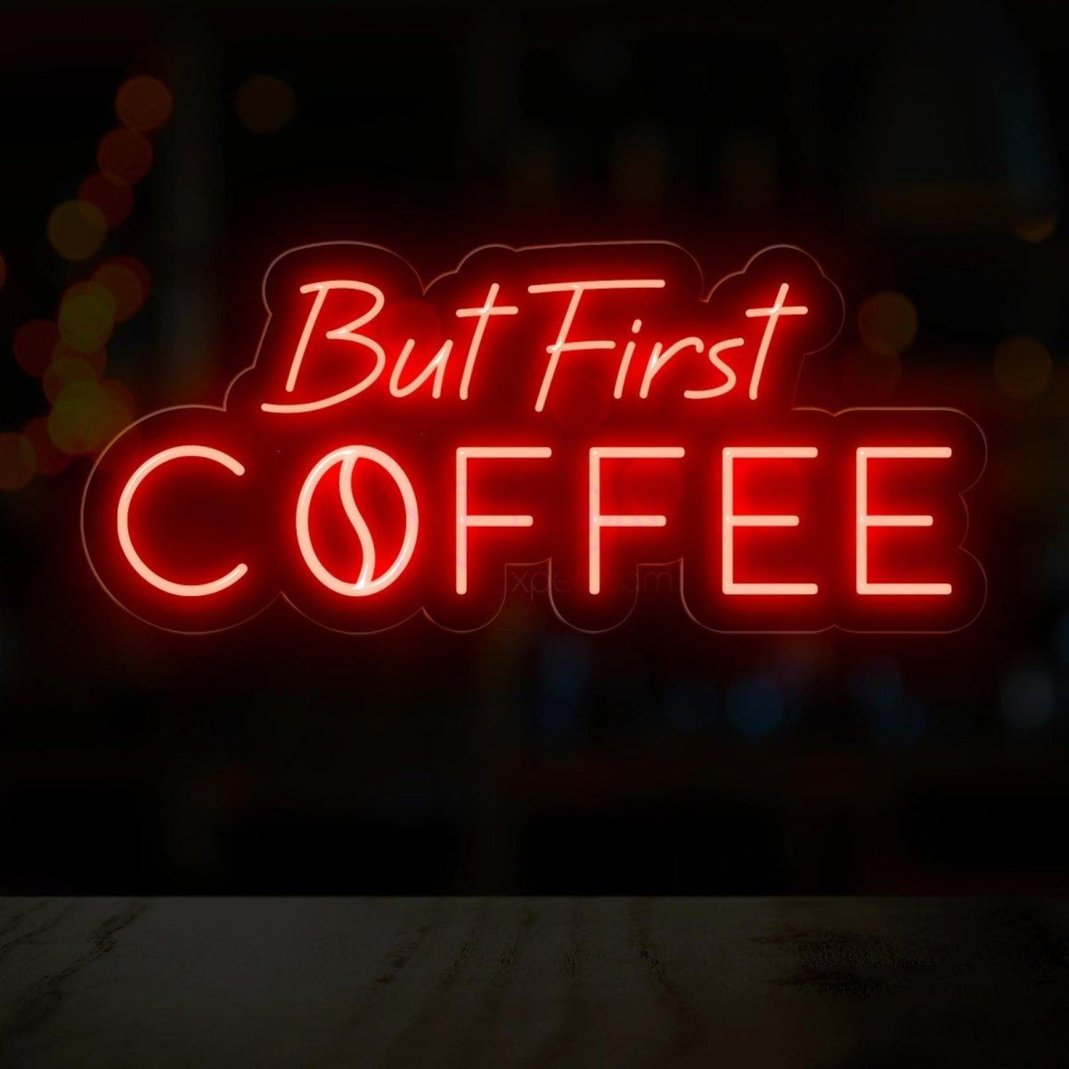 But First Coffee White Led Neon Sign With Script Bold Design For Cafe Home Decor | Shineneon