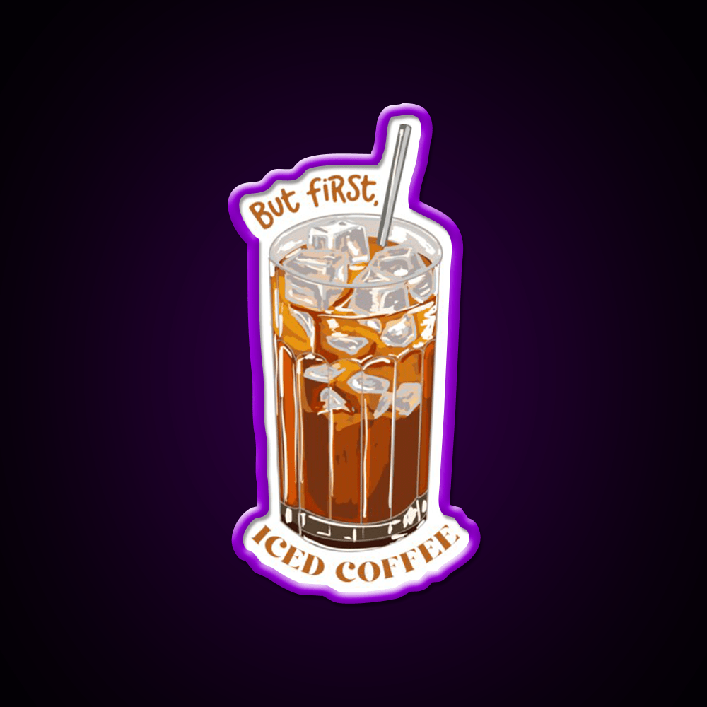 But First Iced Coffee Cafe Led Neon Sign Espresso Bar Art Rgb Color - Shineneon