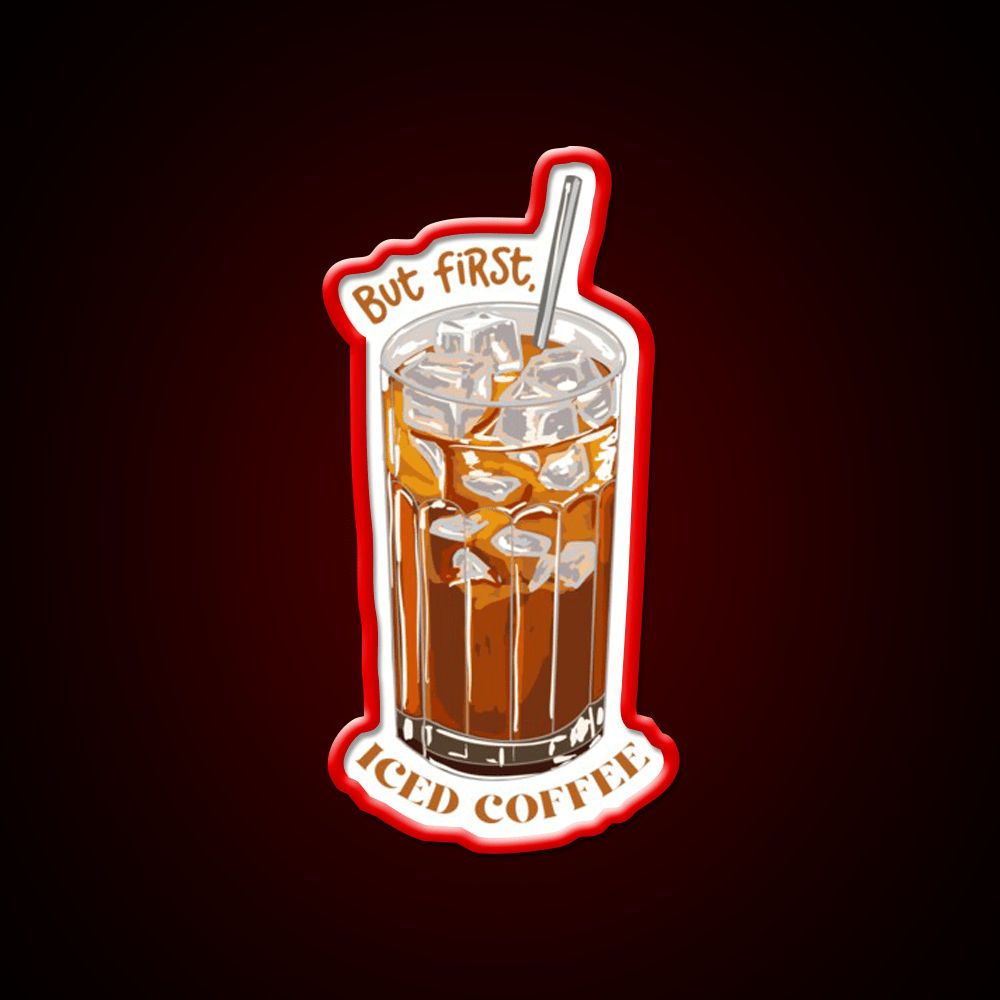 But First Iced Coffee Cafe Led Neon Sign Espresso Bar Art Rgb Color - Shineneon