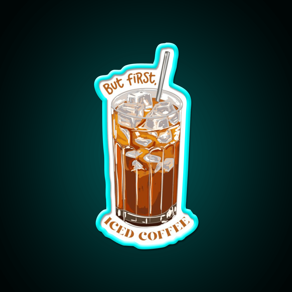But First Iced Coffee Cafe Led Neon Sign Espresso Bar Art Rgb Color - Shineneon