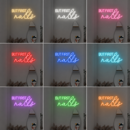 But First Nails LED Neon Sign Home Wall Art - 05 Color Grid